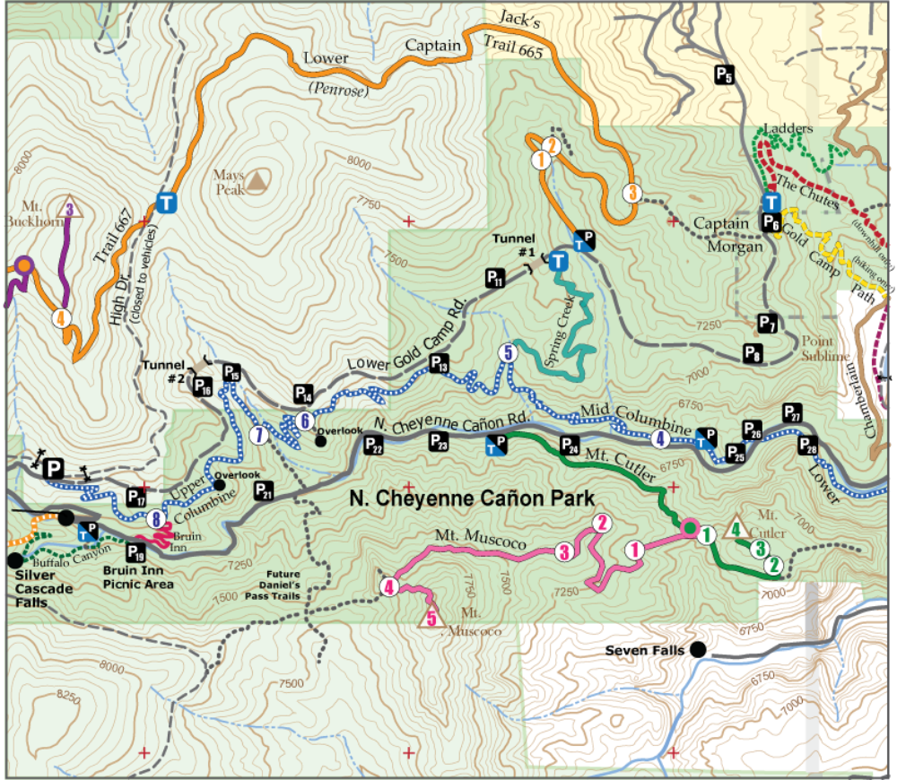 North Cheyenne Canon Trail Map sampler