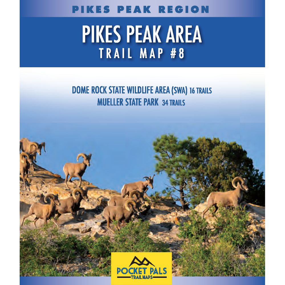 Pocket Pals Trail Map #8, Pikes Peak Region Series, Mueller Stat Park and Dome Rock State Wildlife Area