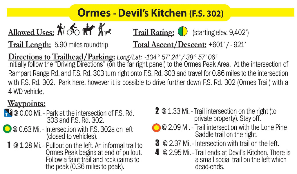 Ormes Trail / Devil's Kitchen Trail - Pikes Peak Region - Colorado