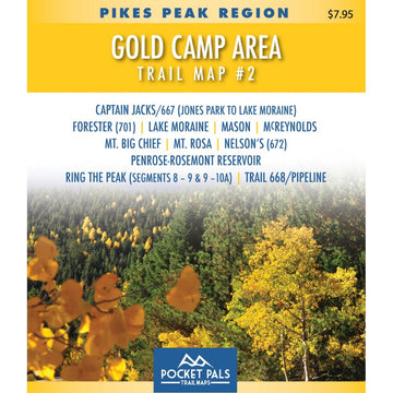 Pikes Peak Region Trail Maps - Map #2 - Gold Camp Area, includes Lake Moraine Trail, Mt. Rosa and many more