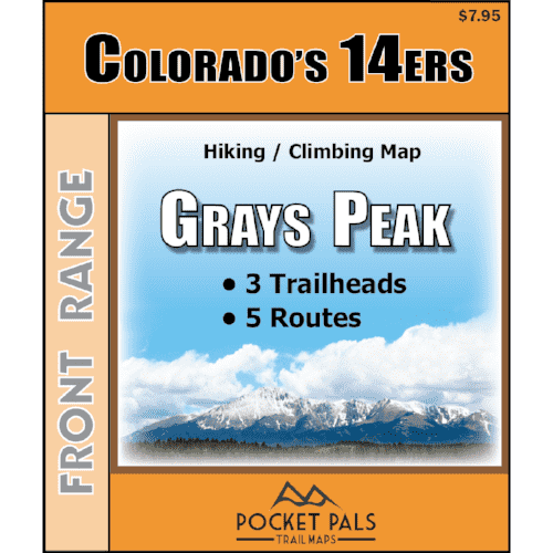 Colorado Peak Grays Peak Hiking / Climbing Trail Map Pocket Pals