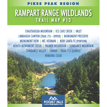 Rampart Range Wildlands Trail Map - Mt. Herman, Ice Cave Creek, Limbaugh Canyon and Palmer Reservoir and vicinity