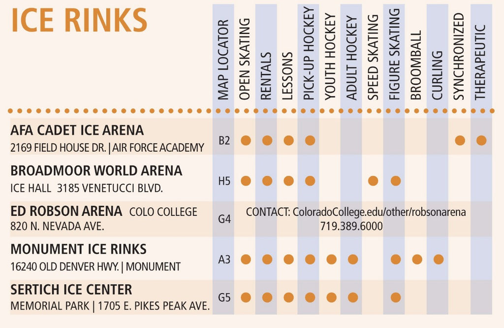 Ice Rinks: Colorado Springs: Parks, Trails and Recreation Map